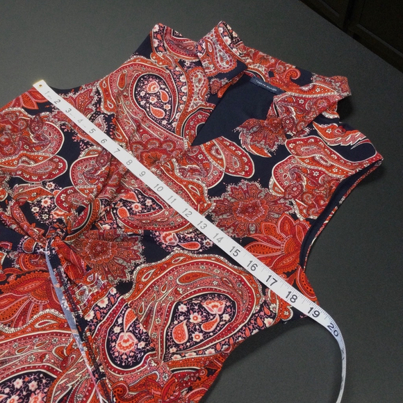 Women's Tommy Hilfiger Dress, Size Large , Red and Navy Paisley - Picture 7 of 11